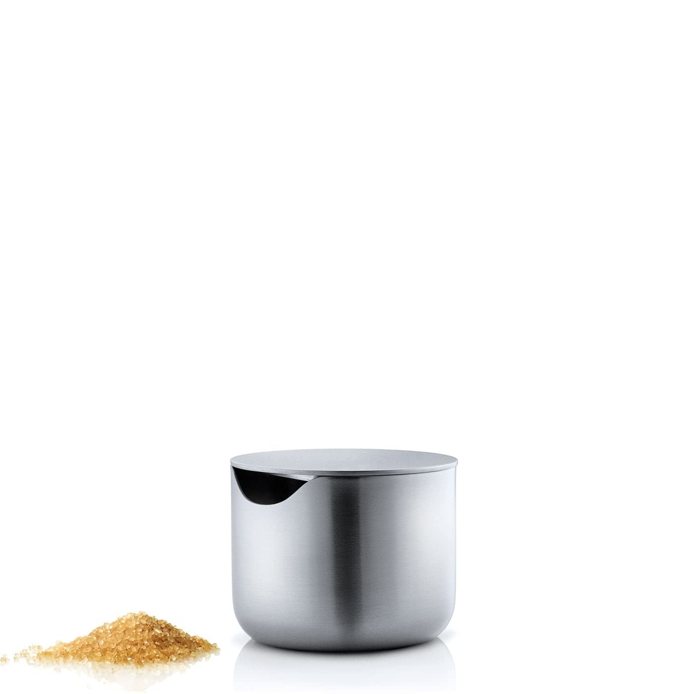 blomus -BASIC- zuccheriera in acciaio inossidabile opaco, zuccheriera ideale per zucchero bianco/marrone, design intramontabile, contenitore lavabile in lavastoviglie (H/L/P 5 x 6,6 in acciaio inossidabile, 63621)