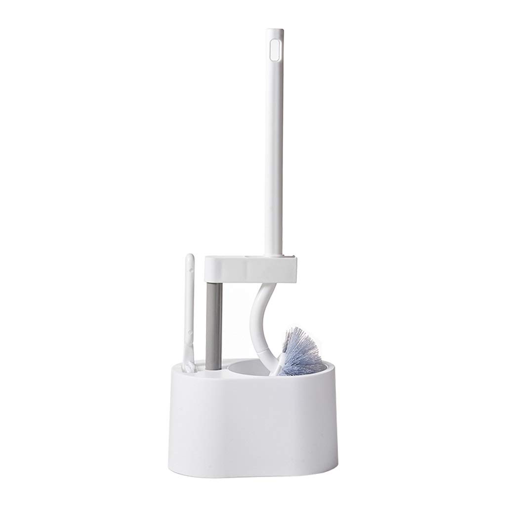 Nff Cepillo De Baño Y Soporte, Juego De Cepillo De Inodoro Montado En Pared Sin Golpe, Mango Largo 360 ° Sin Ángulo Muerto Cepillo De Inodoro Suave 44x16.5cm (Color : A)
