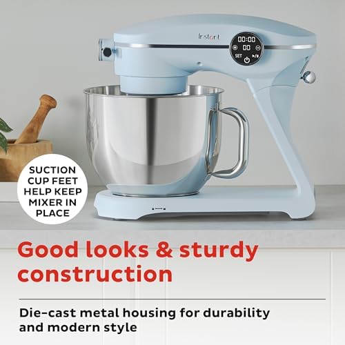 Instant Pot Stand Mixer Pro,600W 10-Speed Electric Mixer with Digital Interface,7.4-Qt Stainless Steel Bowl,From the Makers of Instant Pot,Dishwasher Safe Whisk,Dough Hook and Mixing Paddle,Blue
