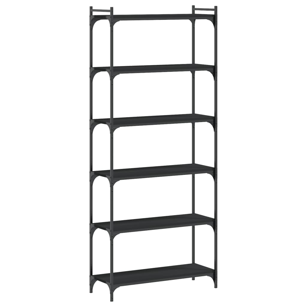 Generisch Bücherregal 6 Böden Schwarz 80x30x188 cm Holzwerkstoff,Möbel,Regalsysteme,Bücherregale Bücherschränke-837682