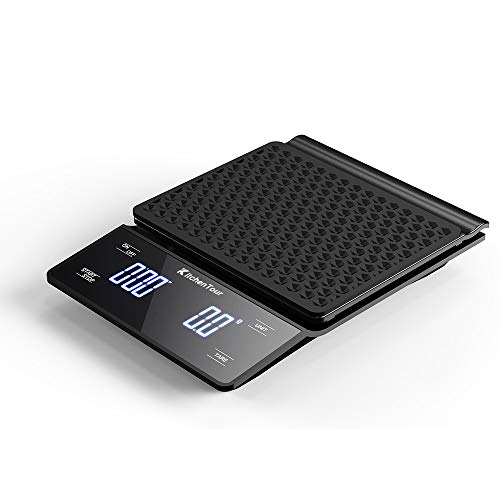 KitchenTour Coffee Scale with Timer 3kg/0.1g High Precision Pour Over Drip Espresso Scale