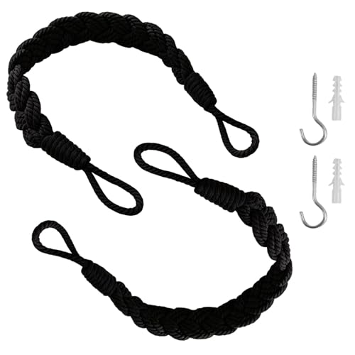6 PCS Curtain Holdbacks Curtain Ties Black Tie Backs for Curtains Fixation
