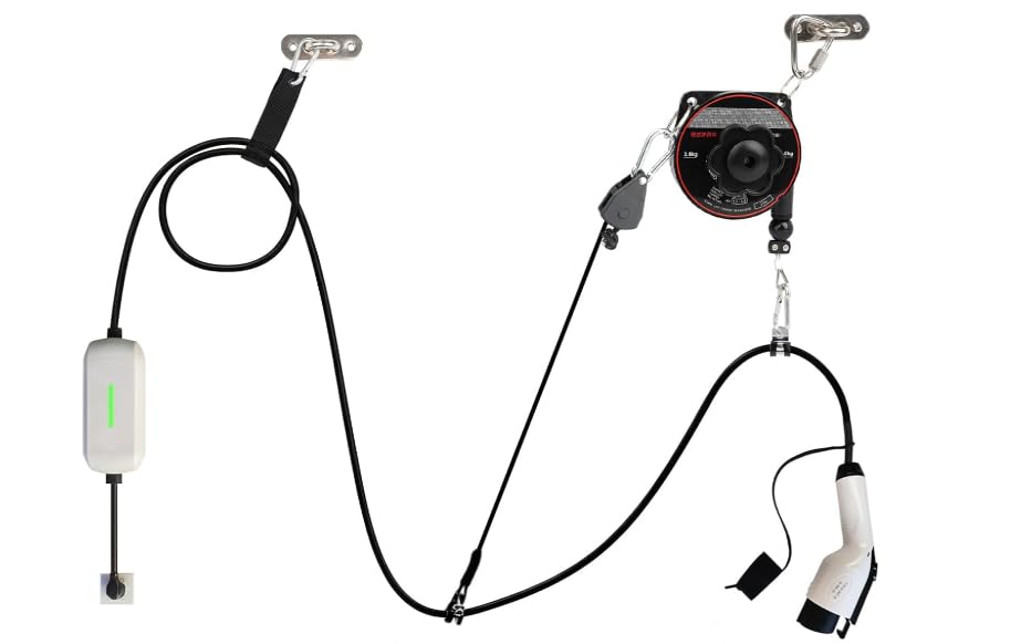 Soporte de pared para cable de carga automático para coche
