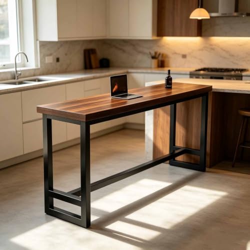 Mesa de bar rectangular estrecha robusta que ahorra espacio 2