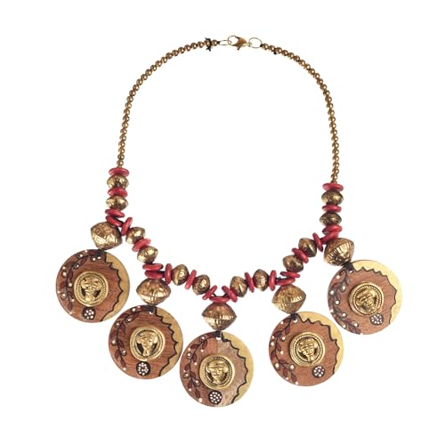 Image of AAKRITI ART CREATIONS Handcrafted Ethnic & Tribal Necklace Collection | Dhokra, Boho, Talisman & Statement Designs | Artisan Collar, Pendant & Lariat Jewelry for Women