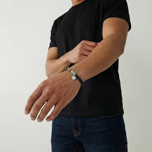 Pulsera Hombre True Religion Negra 8mm 8 pulg miniatura 2