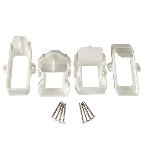 Fiberon (5 Packs of 2) 2-Pair White Classic Stair Bracket -10 Top, 10 Bottom