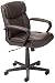 AmazonBasics Classic Leather-Padded Mid-Back Office Computer Desk Chair with Armrest - Brown, BIFMA Certified