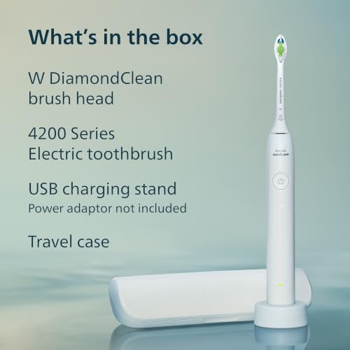 Philips Sonicare 4200 Rechargeable Electric Toothbrush, 1 Brush Head, White