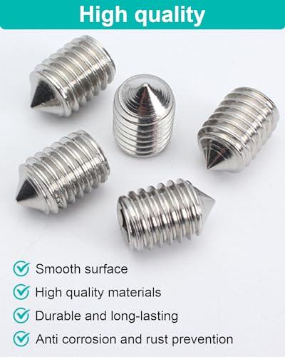 HSIXHAF 10x Madenschraube Schraubenset M6x6 Türgriff Türklinke Drückergarnitur Gewindestifte