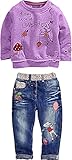 Permium Fabric: Baby girls clothes is made of breathable and comfortable fabric, very soft and comfortable to wear and touch. Unique Design: Toddler Girl Pullover Top is designed with crew neck, long sleeve, cute cartoon graphic, exquisite lace decor...