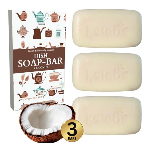 KELEBS Organic Coconut Dish Soap Bar (Pack of 3)