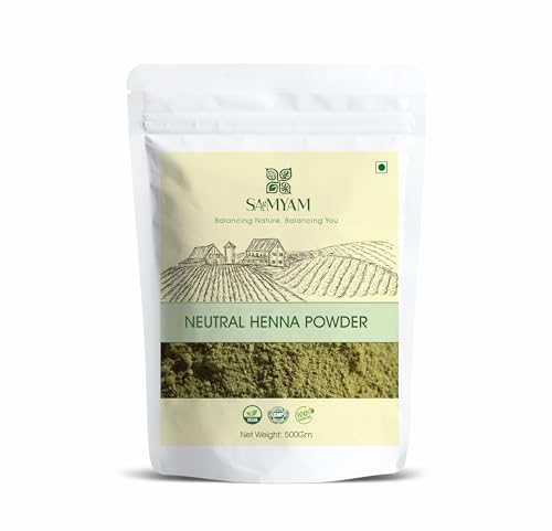 SAMYAM Polvo de henna incoloro/henna neutra/henna cassia - Paquete de 500 g | Acondicionador natural para el cabello, sin PPD ni químicos