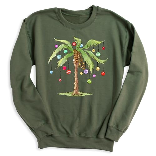 Christmas Palm Tree Light Sweatshirt, Xmas Sweatshirt, Tropical Christmas Tree Shirt, Hawaii Christmas Beach Hoodie, Holiday Tree Tee, Christmas In July Family T-Shirt, Christmas Tree Sweater
