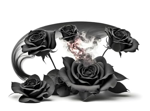 Toile roses noires Meechi pour habiller un grand mur blanc vide