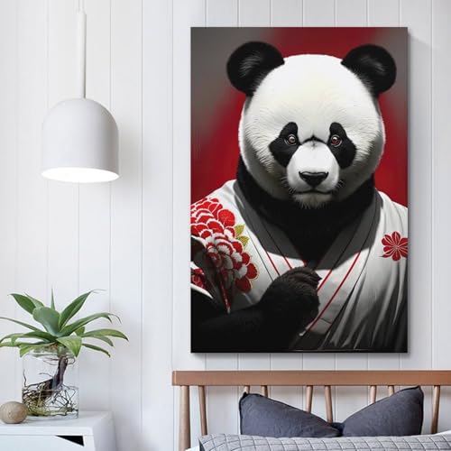 YTNSA Poster décoratif sur toile avec motif panda mignon pour chambre à coucher (50 x 75 cm)