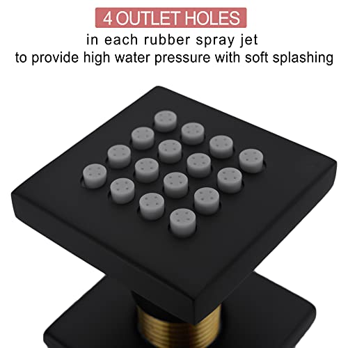Jet de douche carré laiton massage spa encastrable haute pression