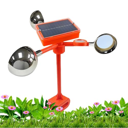 BommFu Repelente de Animales con Energía Solar Giratorio 360 Grados - Control de Aves para Jardín con Panel Solar - Dispositivo Impermeable Antipalomas para Jardín Césped Almacén
