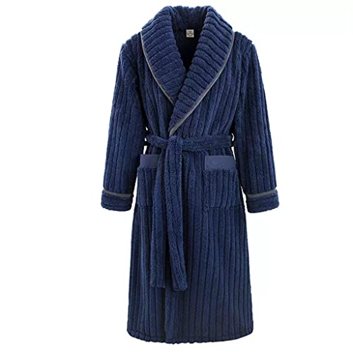 Nightgown Men's Winter Velvet Thickened Long Flannel Warm Bathrobe Bathrobe