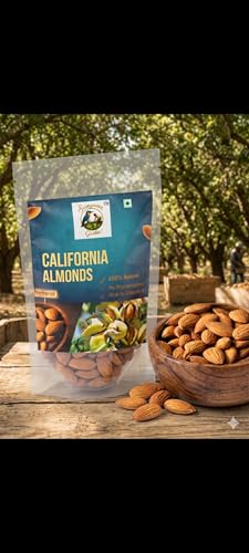 Image of Sampann Griha California Almonds 200g | Large Brown Badam Whole | Crunchy Raw Nuts Healthy Snack | Fresh Hygienic Pack | Dry Fruits for Daily Nutrition, Diet, Energy Boost & Heart Health Support