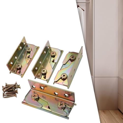 Image of 4Pcs Bed Rail Brackets Heavy Duty Fastener Screws Included Bed Rail Fittings
