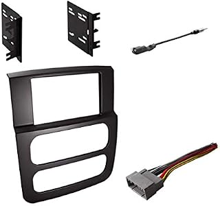 Double DIN Radio Dash Kit with Antenna Adapter & Harness for 2002-2005 Dodge RAM 1500 2500 3500