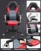 SONGMICS Silla Racing, Silla de Oficina Alta, con Altura Ajustable, Apoyabrazos Abatibles,...