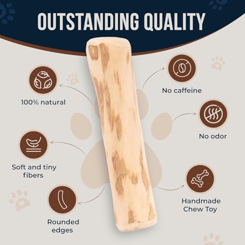 Vunpok Kaffeeholz für Hunde,Kauholz für Hunde Zahnpflege, Kaffeeholz für Welpen risikoarm & langlebig,Ohne Koffein (L)