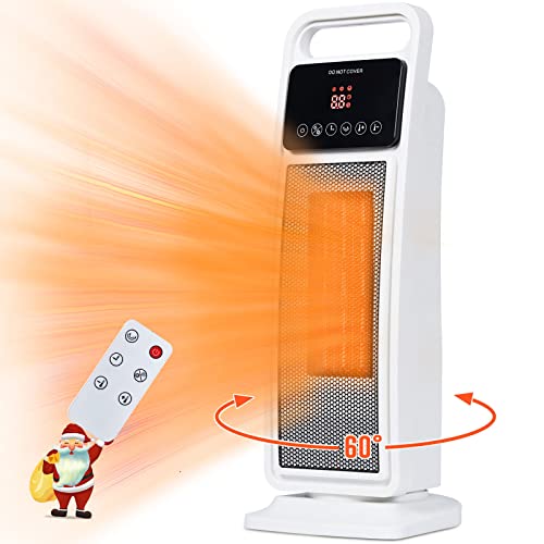 Space Heater for Indoor Use, Sunday Living Portable Tower Heater, Electric Ceramic Heater with Remote, Thermostat, Oscillation, Digital Display, 1500W/1000W Heating, Tip-Over & Overheating Protection, 12H Timer, Personal Heater for Room, Office, Home Space Heater for Indoor Use, Sunday Living Portable Tower Heater, Electric Ceramic Heater with Remote, Thermostat, Oscillation, Digital Display, 1500W/1000W Heating, Tip-Over & Overheating Protection, 12H Timer, Personal Heater for Room, Office, Home