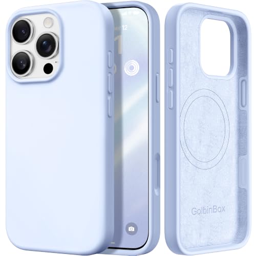 Image of GolbinBox Magnetic for iPhone 16 Pro Max Case, Silicone Cover, Baby Blue