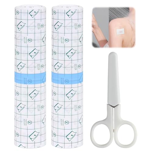 2 PCS Pansements de Douche Résistants à l'eau, Bandages transparents pour la Protection et la Guérison des Tatouages et des Blessures - pour les Sports, la Douche et la Natation (15cm x 2m)