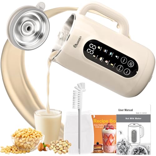 IAGREEA 35oz Nut Milk Maker Machine Stainless Steel Lid BPA Free, 8in1 Soy Milk Maker for Homemade Milkshake/Nut/Oat, 10 Blades Electric Blender with Delay Start/Boil Water/Self Cleaning, Easy of Use