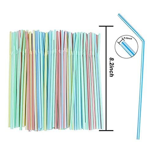 100 pitillos flexibles descartables de plástico 20.5 cm miniatura 2