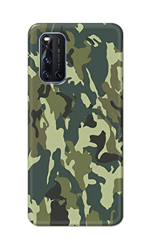 Image of Printed Hard Back Cover Case for Vivo V19 Back Cover (Green Army Camouflage) -1803