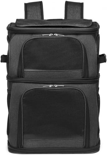 Farigrut大型猫・小型犬・うさぎ用 ペットキャリーリュック 2 段式 耐荷重 8.5kg カート兼用 通院・旅行・アウトドア最適 シルバーデザイン?