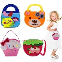 AffeGifts Felt Sewing Kits for Children, 4 Pack Handbag Kids Sewing Kit Childrens Sewing Kits for Beginners Fun DIY Educational Sewing Craft Gifts for Girls