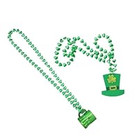 CLISPEED Lot de 2 set de Colliers de Perles Verts Saint-Patrick Accessoires Festifs Légers et Confortables Décorations de Fête pour Défilés Concerts et Bars