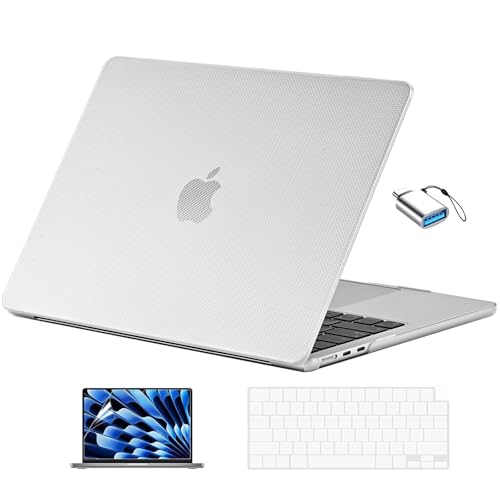 Image of EooCoo for MacBook Air 13 inch Case M5 /M4 /M3 /M2 2026-2022, Dots Clear | Secure Grip, Fit for Mac Air 13.6 inch, Hard Shell & Keyboard Cover & Screen Film & Type-C Included, A3449 /A3240 /A3113 /A2681