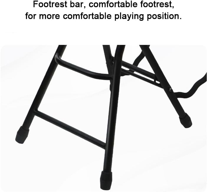 Collapsible Guitar Stool, with Padded Seat and Rear Mounted Guitar Hanger