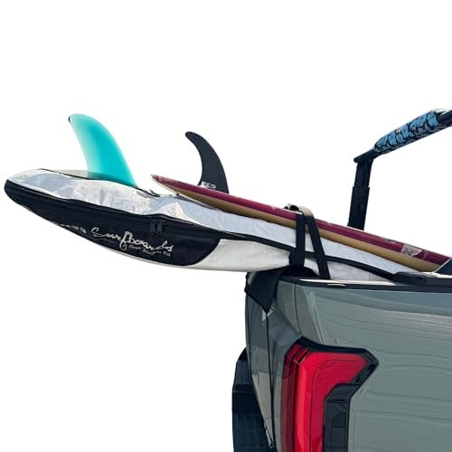 COR Surf Tailgate Truck Pad for SUP | Longboard | Surfboard | Ladders or Lumber with Premium Scratch-Resistant Tie Downs (Black)