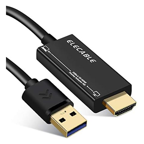 ELECABLE USB to HDMI Adapter Cable 10FT for Mac OS Windows 11/10/8/7, USB 3.0 to HDMI Male HD 1080P Monitor Display Audio Video Converter Cord. (10FT) Cover