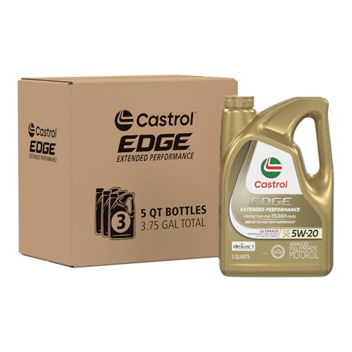 Image of Castrol EDGE Extended Performance 5W-20 Adv Full Syn Motor Oil 5 Qt, 3 Pack
