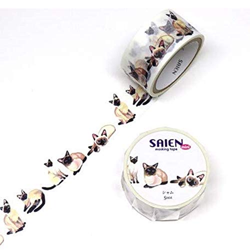 SAIEN マスキングテープ 井口喜美子 猫シリーズ シャム 20mmx4m TR-0113
