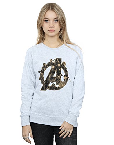 Marvel Women's Avengers Infinity War Marvel Logo Sweatshirt Heather Grey XX-Large