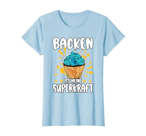 T-Shirt "Backen ist meine Superkraft", Schwarz, Damen