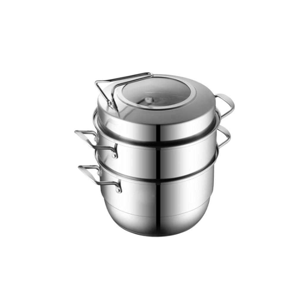 GTHTUHFD Steamer Household Stainless Steel Thickened Large Capacity More 3 Three-Layer Gas Stove Induction Cooker Cooking Pot