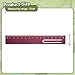 HARFINGTON Straight Ruler 15cm Metric Metal Aluminum Alloy Measuring Bookmark Clip Ruler Scale Tool for Measure Study Reading Classroom Office, Dark Red