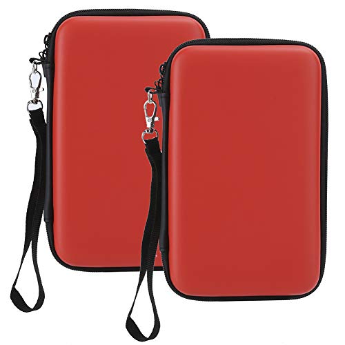 YOUTHINK 2Pcs Protective Case for Nintendo 3ds XL EVA Hard Shell Portable Storage Bag for 3ds XL/3ds ll/3ds (red)