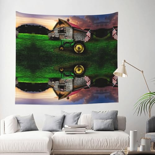 Tenture murale tracteur agricole au tissage horizontal fluide