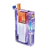 2-in-1 Rechargeable Lighter Cigarette Case, Large-Capacity 20-Pack Thin Cigarette Lighter, Detachable and Portable Cigarette Case Lighter (Color : Purple)